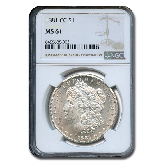1881-CC Morgan Dollar MS-61 NGC 1881-CC Morgan Dollar MS-61 NGC