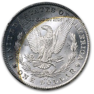 1881-CC Morgan Dollar MS-63 (Crescent Rev Toning, GSA Holder) 1881-CC Morgan Dollar MS-63 (Crescent Rev Toning, GSA Holder)