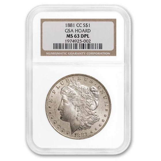 1881-CC Morgan Dollar MS-63 DPL NGC (GSA) 1881-CC Morgan Dollar MS-63 DPL NGC (GSA)