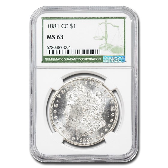 1881-CC Morgan Dollar MS-63 NGC (Green Label) 1881-CC Morgan Dollar MS-63 NGC (Green Label)