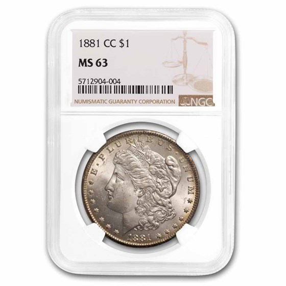 1881-CC Morgan Dollar MS-63 NGC 1881-CC Morgan Dollar MS-63 NGC