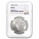 1881-CC Morgan Dollar MS-63 NGC