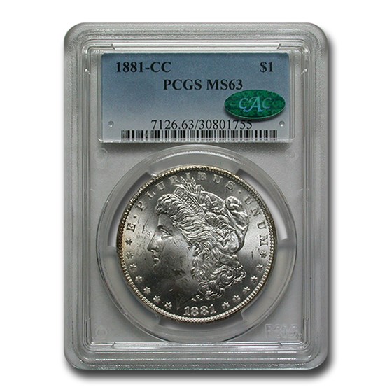 1881-CC Morgan Dollar MS-63 PCGS CAC 1881-CC Morgan Dollar MS-63 PCGS CAC