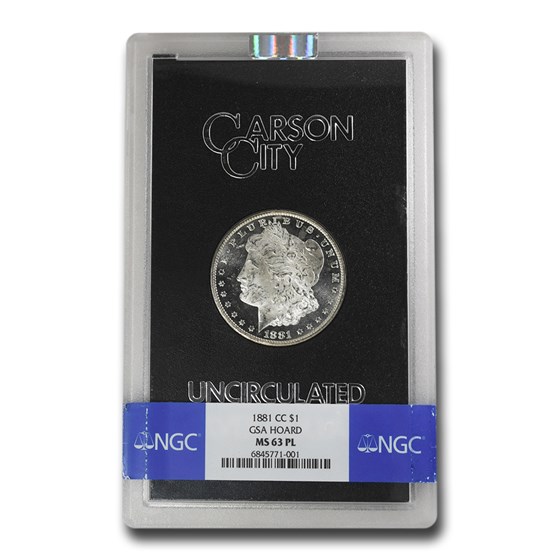 1881-CC Morgan Dollar MS-63 PL NGC (GSA) 1881-CC Morgan Dollar MS-63 PL NGC (GSA)
