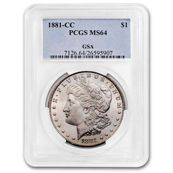 1881-CC Morgan Dollar MS-64 PCGS (GSA) 1881-CC Morgan Dollar MS-64 PCGS (GSA)