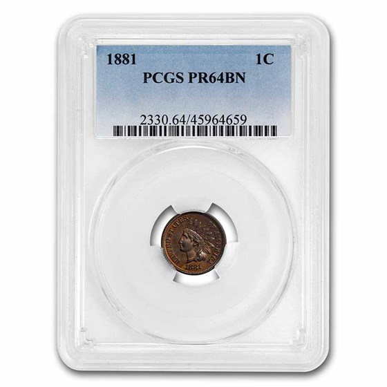 1881 Indian Head Cent PR-64 PCGS (Brown) 1881 Indian Head Cent PR-64 PCGS (Brown)