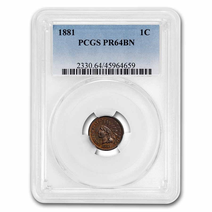 1881 Indian Head Cent PR-64 PCGS (Brown)