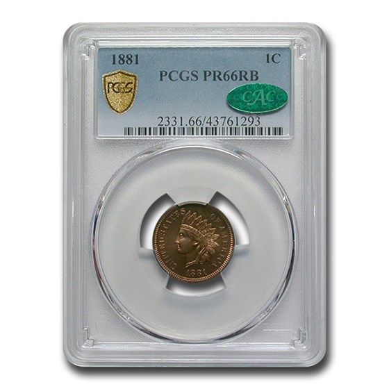 1881 Indian Head Cent PR-66 PCGS CAC (Red/Brown) 1881 Indian Head Cent PR-66 PCGS CAC (Red/Brown)