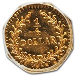 1881 Indian Octagonal 25 cent Gold MS-66 PCGS (PL, BG-799O)