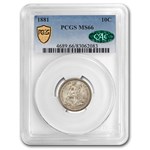1881 Liberty Seated Dime MS-66 PCGS CAC