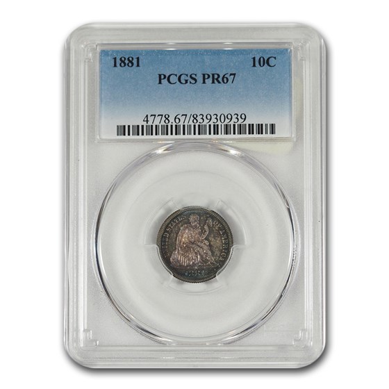 1881 Liberty Seated Dime PR-67 PCGS 1881 Liberty Seated Dime PR-67 PCGS
