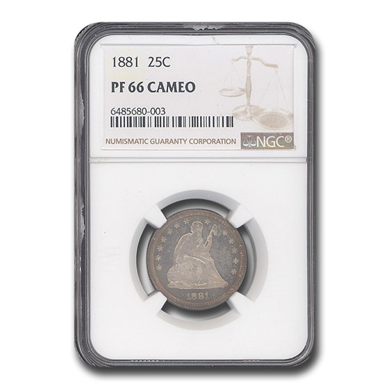 1881 Liberty Seated Quarter PF-66 Cameo NGC 1881 Liberty Seated Quarter PF-66 Cameo NGC