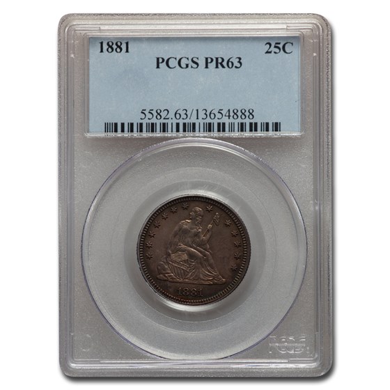 1881 Liberty Seated Quarter PR-63 PCGS 1881 Liberty Seated Quarter PR-63 PCGS