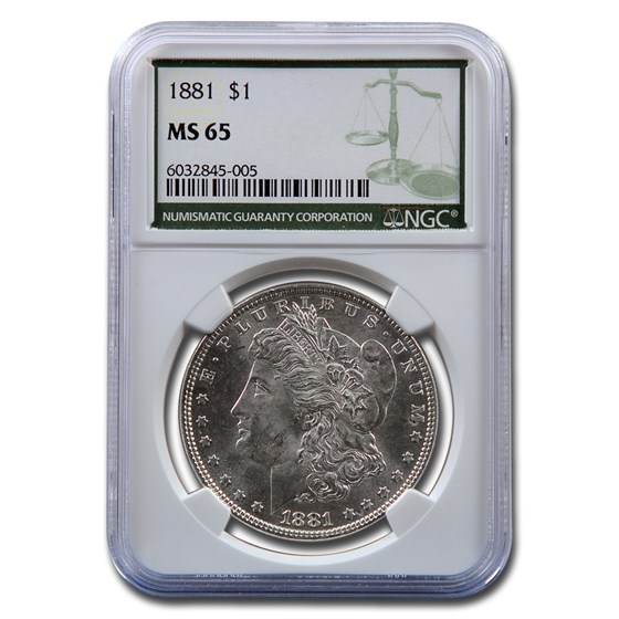 1881 Morgan Dollar MS-65 NGC (Green Label) 1881 Morgan Dollar MS-65 NGC (Green Label)