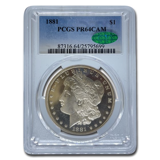 1881 Morgan Dollar PR-64 Cameo PCGS CAC 1881 Morgan Dollar PR-64 Cameo PCGS CAC