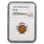 1881 Newfoundland Gold $2.00 AU-58 NGC