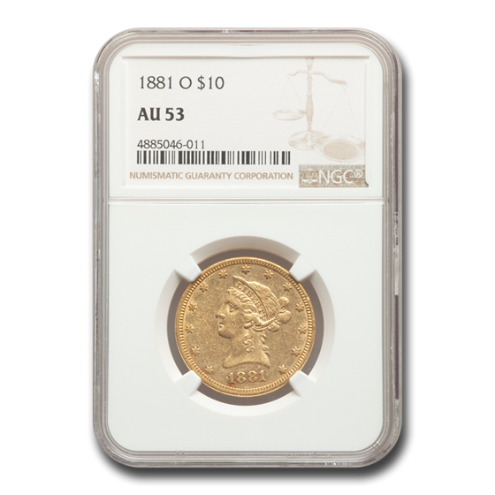 1881-O $10 Liberty Gold Eagle AU-53 NGC 1881-O $10 Liberty Gold Eagle AU-53 NGC