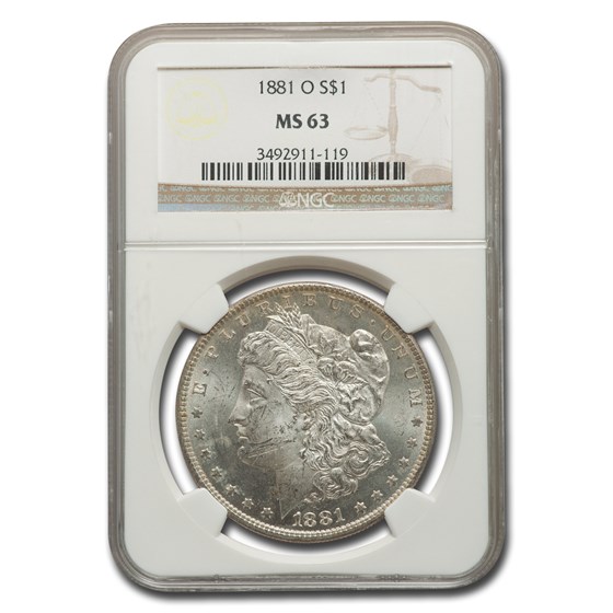 1881-O Morgan Dollar MS-63 NGC 1881-O Morgan Dollar MS-63 NGC