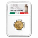 1881-R Italy Gold 20 Lire Umberto I MS-63 NGC