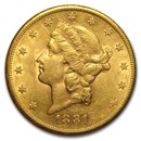 1881-S $20 Liberty Gold Double Eagle AU