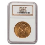 1881-S $20 Liberty Gold Double Eagle MS-61 NGC