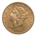1881-S $20 Liberty Gold Double Eagle MS-62 PCGS