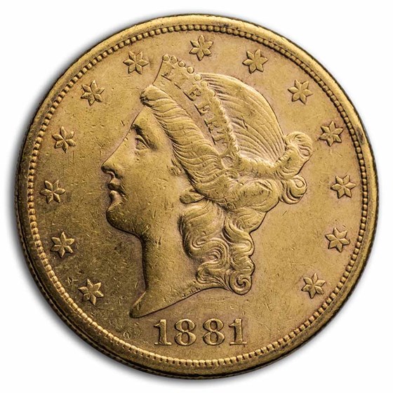 1881-S $20 Liberty Gold Double Eagle XF 1881-S $20 Liberty Gold Double Eagle XF