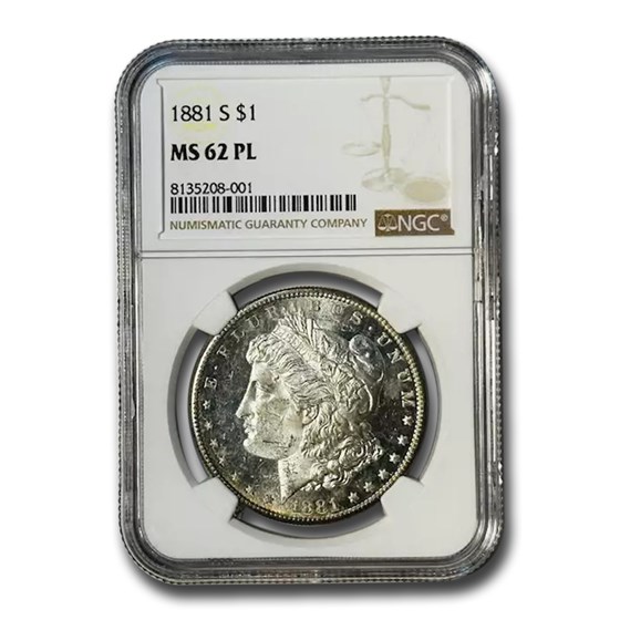 1881-S Morgan Dollar MS-62 NGC (PL) 1881-S Morgan Dollar MS-62 NGC (PL)