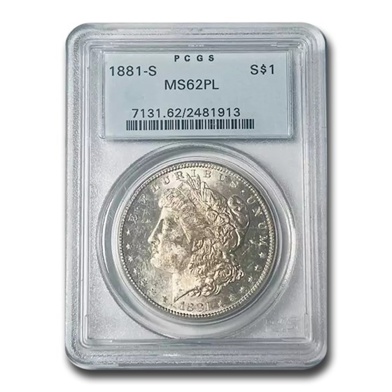 1881-S Morgan Dollar MS-62 PCGS (PL) 1881-S Morgan Dollar MS-62 PCGS (PL)