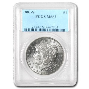 1881-S Morgan Dollar MS-62 PCGS (Sunset Rev Toning) 1881-S Morgan Dollar MS-62 PCGS (Sunset Rev Toning)