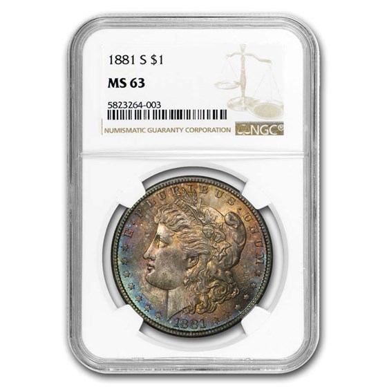 1881-S Morgan Dollar MS-63 NGC (Beautifully Toned) 1881-S Morgan Dollar MS-63 NGC (Beautifully Toned)