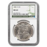 1881-S Morgan Dollar MS-63 NGC (Green Label)