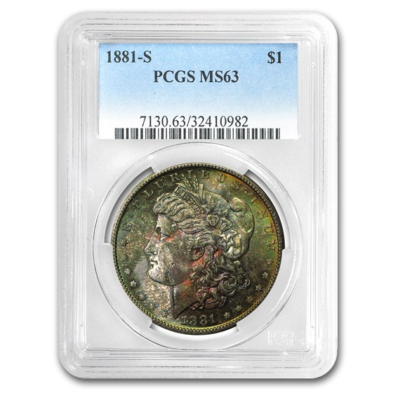 1881-S Morgan Dollar MS-63 PCGS (Obv Toning) 1881-S Morgan Dollar MS-63 PCGS (Obv Toning)