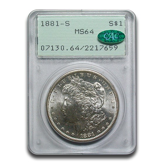 1881-S Morgan Dollar MS-64 PCGS CAC (Rattler)