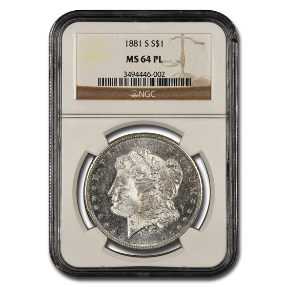 1881-S Morgan Dollar MS-64 PL NGC 1881-S Morgan Dollar MS-64 PL NGC