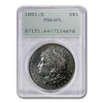 1881-S Morgan Dollar MS-64 PL PCGS (Old Rattler Holder)