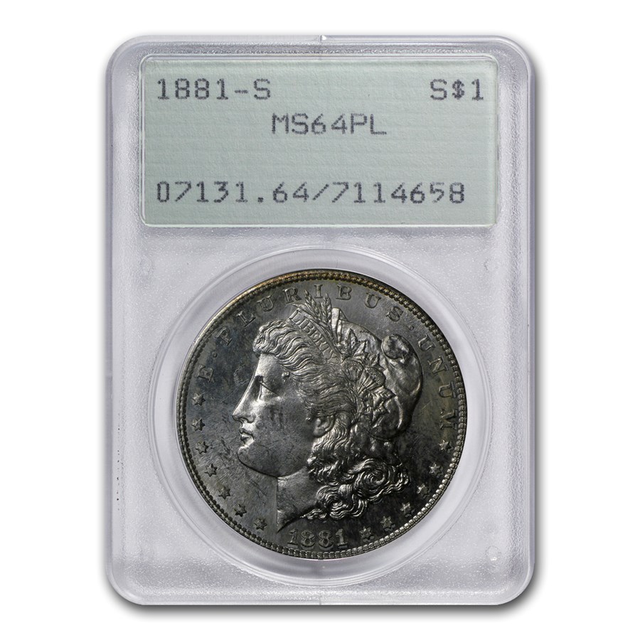 1881-S Morgan Dollar MS-64 PL PCGS (Old Rattler Holder)