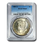 1881-S Morgan Dollar MS-65 PCGS (Auburn Sunset Toning)