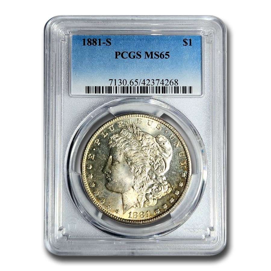 1881-S Morgan Dollar MS-65 PCGS (Auburn Sunset Toning)