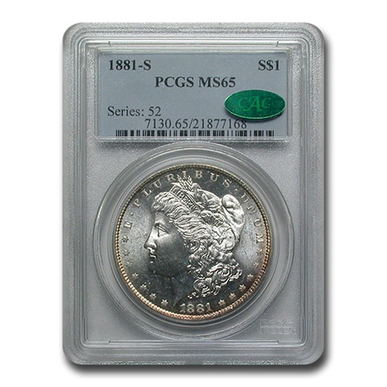1881-S Morgan Dollar MS-65 PCGS CAC 1881-S Morgan Dollar MS-65 PCGS CAC