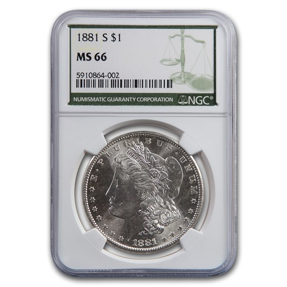 1881-S Morgan Dollar MS-66 NGC (Green Label) 1881-S Morgan Dollar MS-66 NGC (Green Label)