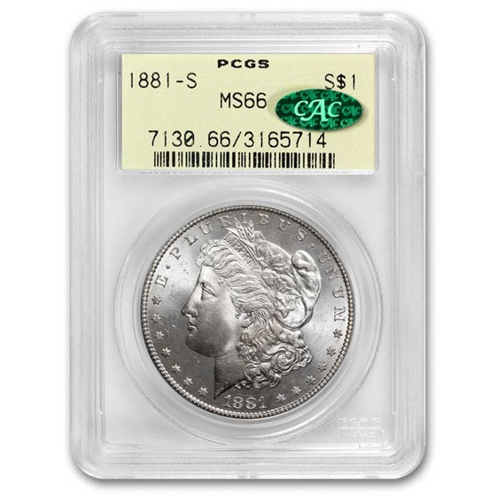 1881-S Morgan Dollar MS-66 PCGS CAC 1881-S Morgan Dollar MS-66 PCGS CAC