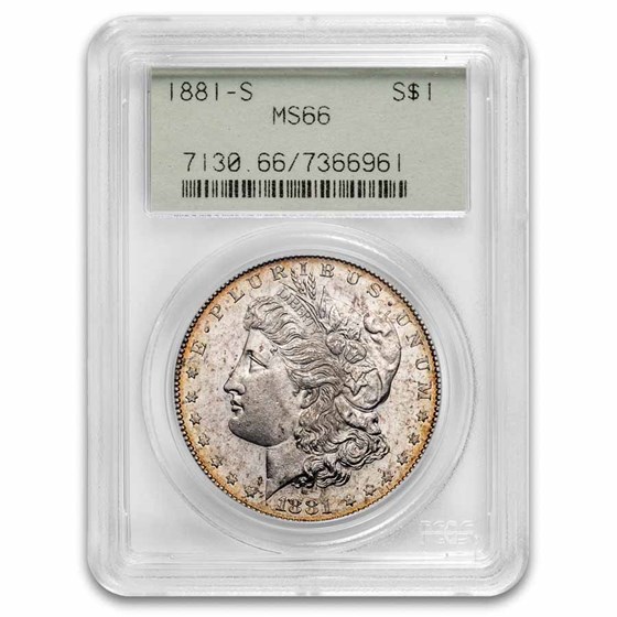 1881-S Morgan Dollar MS-66 PCGS Old Green Holder 1881-S Morgan Dollar MS-66 PCGS Old Green Holder