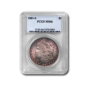 1881-S Morgan Dollar MS-66 PCGS (Very Attractively Toned) 1881-S Morgan Dollar MS-66 PCGS (Very Attractively Toned)