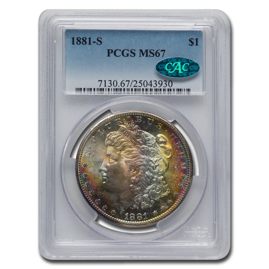 1881-S Morgan Dollar MS-67 PCGS CAC (Beautiful Toning)