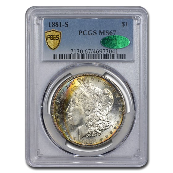 1881-S Morgan Dollar MS-67 PCGS (CAC, Toned) 1881-S Morgan Dollar MS-67 PCGS (CAC, Toned)