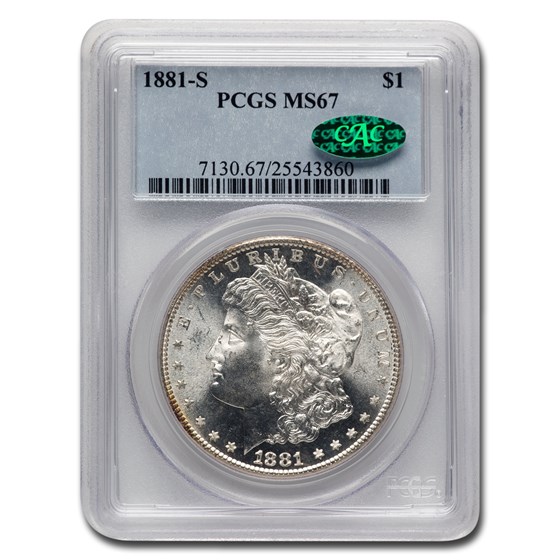 1881-S Morgan Dollar MS-67 PCGS CAC 1881-S Morgan Dollar MS-67 PCGS CAC