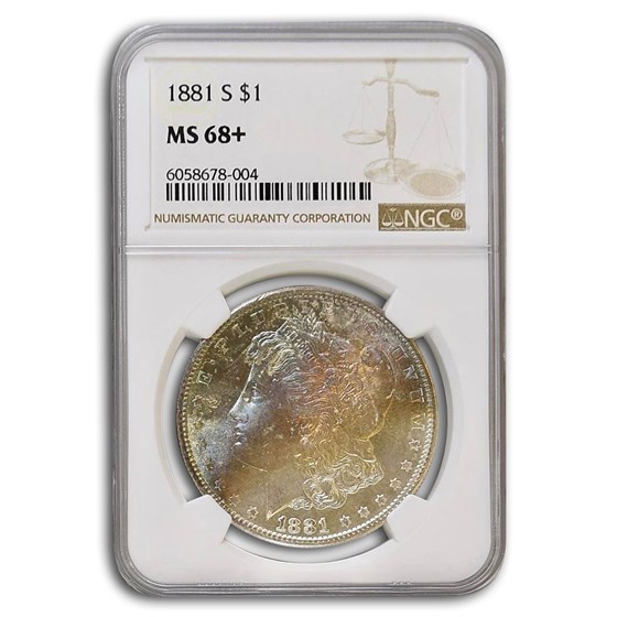1881-S Morgan Silver Dollar MS-68+ NGC (Plus Designation) 1881-S Morgan Silver Dollar MS-68+ NGC (Plus Designation)