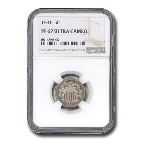 1881 Shield Nickel PF-67 UCAM NGC