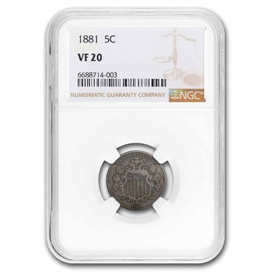 1881 Shield Nickel VF-20 NGC 1881 Shield Nickel VF-20 NGC